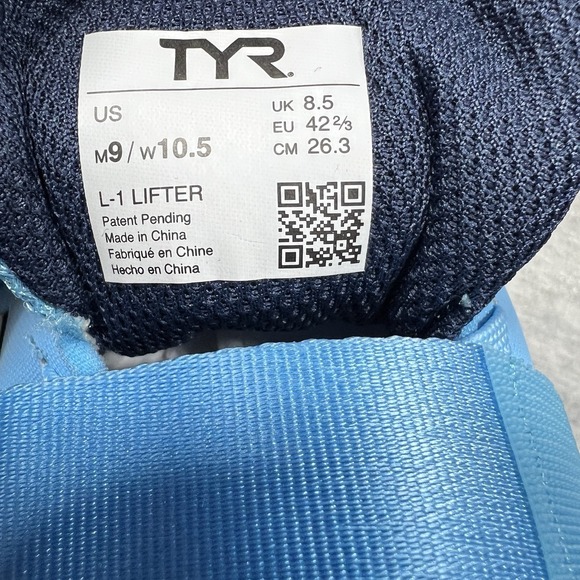 TYR L-1 Lifter Men's Size 9 Weight Training Power Lifting Blue Shoe Sneaker NEW - Picture 2 of 9